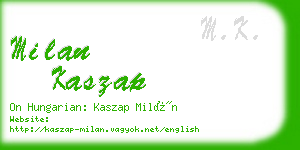 milan kaszap business card